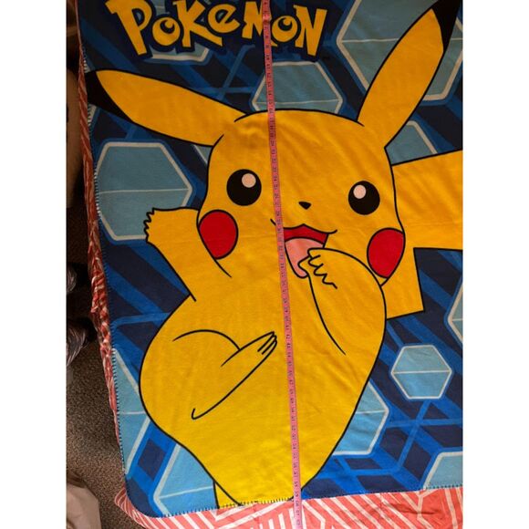 Pokemon Throw Blanket 45x60 Pikachu Yellow Blue Naptime Toddler Cozycore Cosplay - Picture 6 of 8
